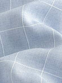 3pcs Baby Boy Casual Holiday Knit Blue T-Shirt, Plaid Overalls, Suspender Pants, Sun Hat Set, Suitable For Birthday Party, Banquet, Performance, Wedding, Month Celebration, Baptism And 1st Birthday, Baby Shower Event - Multicolor - View 5