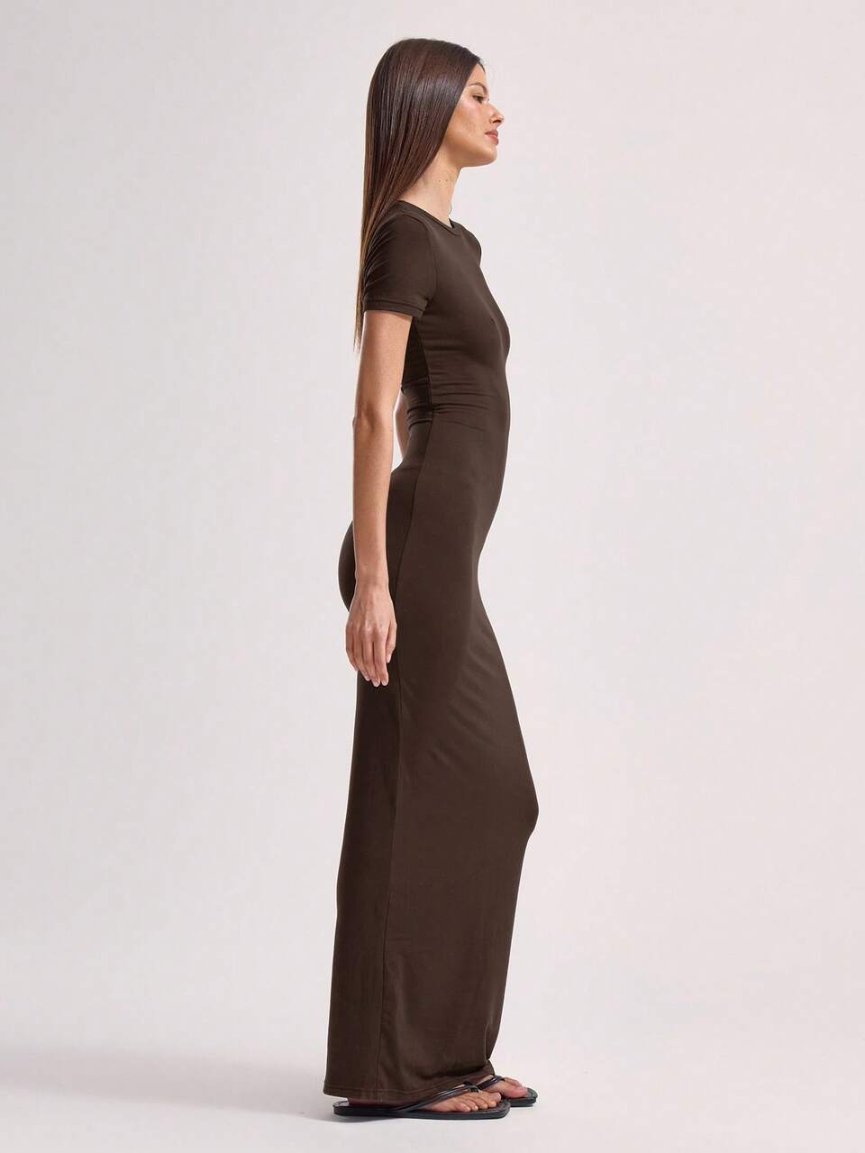 Nahtloses Bodycon-Maxi-T-Shirt-Kleid