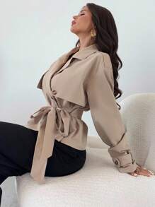 Firerie Women Trench Coats,Graduation,Teacher Outfits For Women,Back To School In Fall/Winter - Apricot - View 4