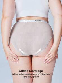 LUVLETTE Plus 3件組內衣外穿風運動棉質基本款高腰內褲 女款內褲套裝 也適合青少年女孩與年輕女性 - 彩色 - 查看 2