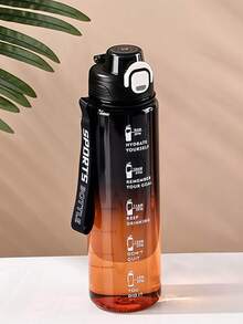 SHEIN زجاجة مياه شفافة ملونة مع مقياس للرياضة والأنشطة الخارجية والترفيه، مناسبة للياقة البدنية والأنشطة الخارجية