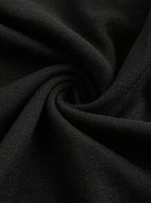 SHEIN EZwear 2 件黑色休闲简约圆领短袖基本款 T 恤，适合春夏季 - 黑色 - 查看 6