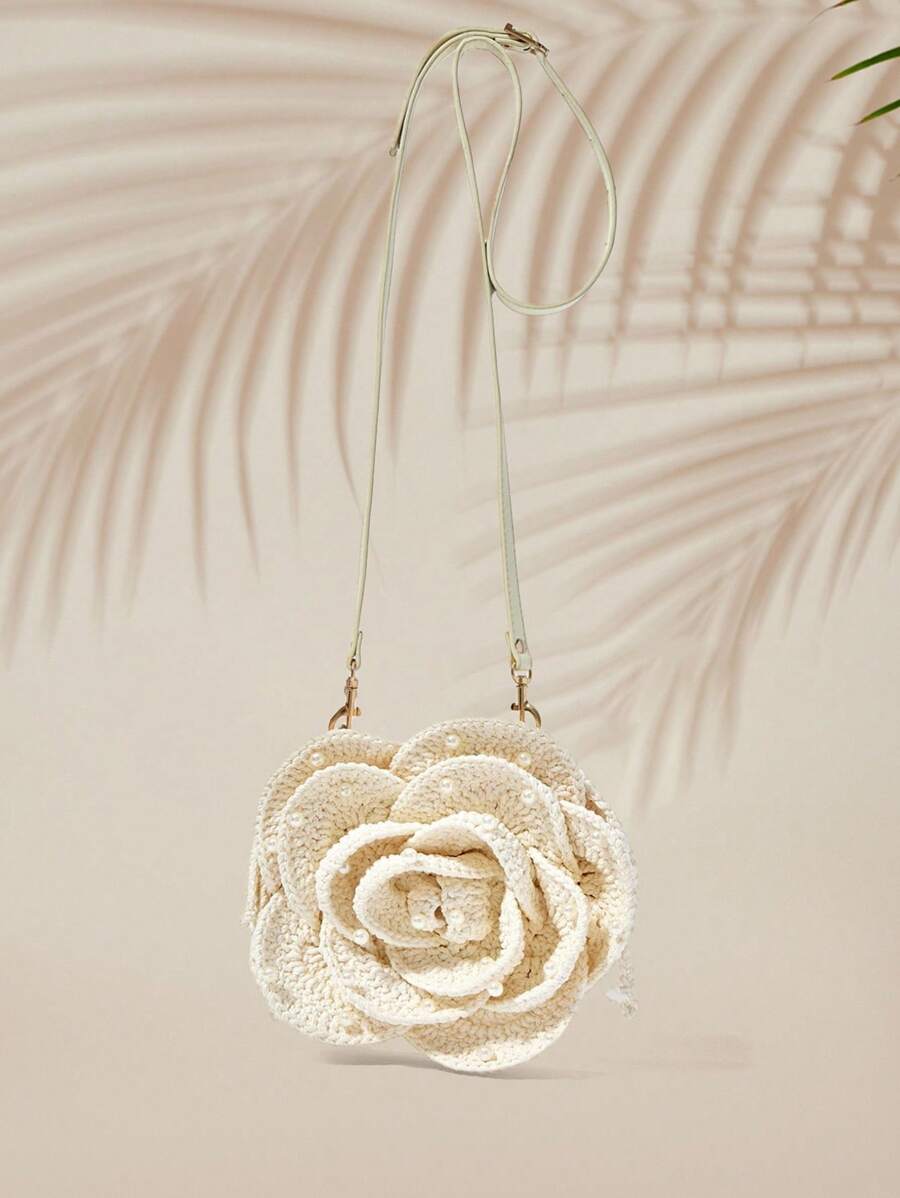 SHECARRY 女士休闲斜挎包，手工制作通勤度假旅行可爱钱包 - 米色 - 查看 1