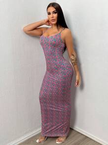 SHEIN SXY Đầm Lộ Lưng Họa tiết hoa Boho - Nhiều màu - Xem 5