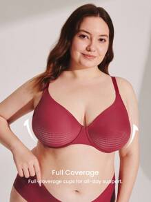 LUVLETTE Plus 圣诞新年梦幻曲线空气红色光滑全包覆基础款显瘦文胸 SizeFreedom