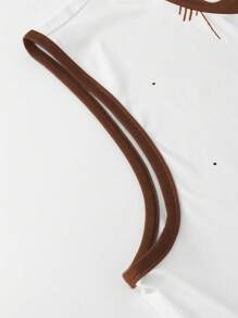 Manfinity LEGND 男士几何印花纽扣半开襟休闲上衣 男士图案背心 白色印花背心 - 彩色 - 查看 3
