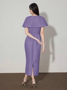 Modelyn Vestido elegante de longitud media con textura floral 3D para mujer