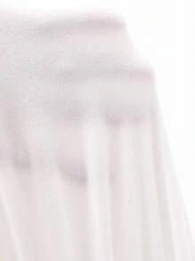 DAZY Women's Solid Color Contrast Lace Slim Fit White Long Sleeve Elegant Base Layer Top, Autumn/Winter