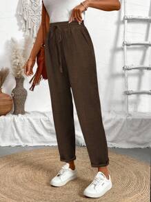 EMERY ROSE Women's Textured Denim Blue Skinny Pants, Spring/Summer Fall Cloth For Women - Brown - View 5