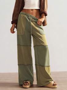 Bohemela 女士休闲针织拼布宽松直筒裤 - 彩色 - 查看 3