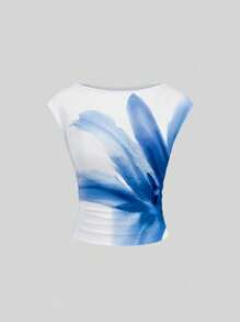 Sweetra 3 PiecesVersatile Cutout Backless Moisture-Wicking Fitted Women's T-Shirt Set - Multicolor - View 5