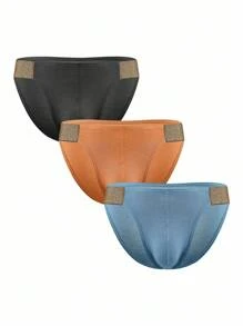 SHEIN 3件装男士亮面肩带内裤 - 彩色 - 查看 6