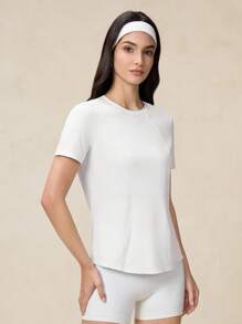 OutZeal 女式速干凉爽触感弧形下摆短袖T恤健身徒步健身