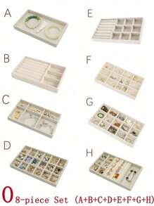 Jewelry Tray Organizer, Jewelry Necklace Earring Ring Display Storage Box, Stackable Jewelry Holder Case Makeup Cosmetic Organizer For Earrings Necklace Rings Bracelets Pendants Pearl