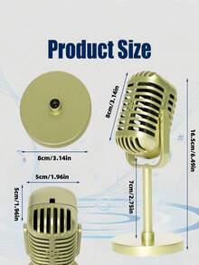 1PC Retro Microphone Plastic Props With Adjustable Angles, Retro Fake Microphone Decorations, Party Supplies, Love Live Performances, Home Bar Ornaments - Multi-color optional - View 3