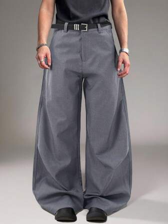 ROMWE Avant Fashion Men Solid Color Side Pocket Loose Casual Cargo Pants