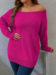 EURMUSE Plus Solid Sweter z odkrytymi ramionami Sweter z odkrytymi ramionami Sweter z odkrytymi ramionami Sweter z odkrytymi ramionami