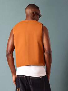 SUMWON Workwear Utility Vest Sleeveless Zip Front Lightweight Outdoor Canvas Waistcoat Construction Carpenter Professional Spring Fall Multipocket Tool Vest - Camel - View 2
