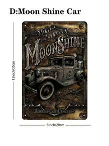 SHEIN 1 pezzo Insegna metallica vintage in alluminio, insegna in metallo vintage con il motivo del camion e dei fiori, decorazione da parete, decorazione da parete vintage per garage, caffè, bar, club, soggiorno, ottimo regalo