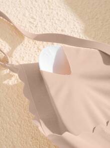 3件套女士纯色贝壳边无缝文胸