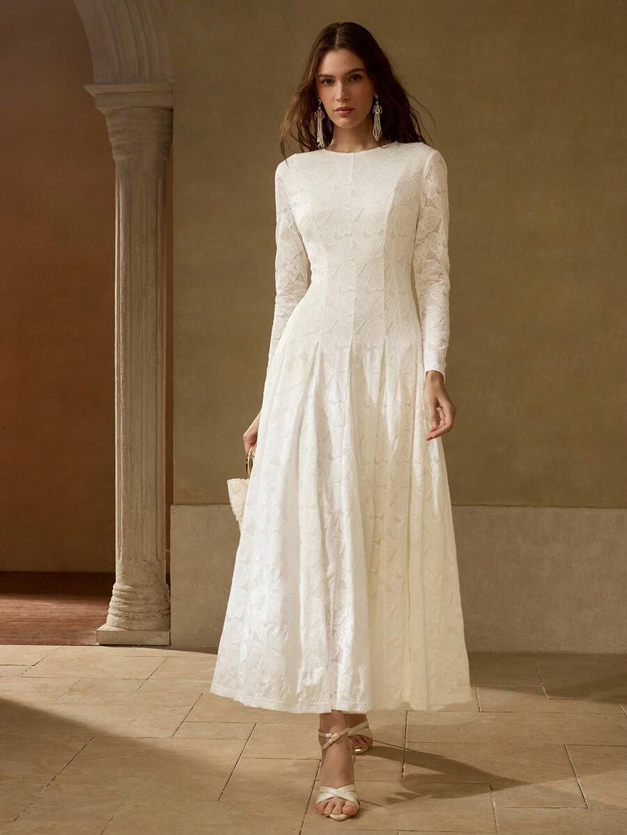 MOTF PREMIUM VESTIDO FORMAL BORDADO CON ENCAJE