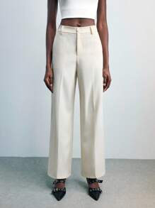 Maija Ensemble tailleur femme à double boutonnage, veste à col cranté et pantalon, couleur unie. Tenue élégante pour femme, costume femme, blazer femme. Tenue décontractée chic pour le bureau, les loisirs et le travail. Idéal pour les femmes, les enseignantes et les professionnelles. - Nude - Voir 7