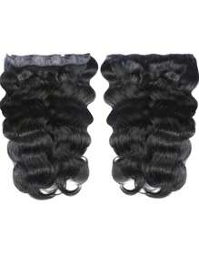 1 件波浪夹式接发 处女发 手工制作 真人发 柔软自然 女士夹式接发 - Natural Black - 查看 5