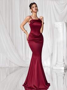 Coutiva 女士正式晚礼服（华丽装饰） - 酒紅色 - 查看 5