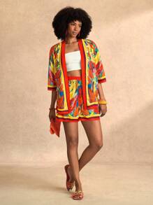 Zivah Lễ hội âm nhạc mới mùa xuân/hè, lễ Phục sinh, miền Tây, du mục, bohemian, trang phục thường ngày phong cách Nashville, thích hợp cho tiệc sinh nhật, tốt nghiệp, trang phục sinh viên, trang phục thường ngày, kỳ nghỉ, du lịch du thuyền, bãi biển, tắm nắng, khu nghỉ dưỡng giải trí, bãi biển, bộ đồ in họa tiết cho nữ - trái cam - Xem 5