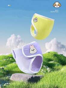 1件装宠物生理裤狗尿布内裤可重复使用可洗母狗生理裤柔软透气卫生裤可调节腹带适用于中小型犬发情季节护理舒适宠物卫生裤防漏保护 - 紫色 - 查看 2