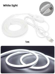 1 Roll Of 0.5/1/2/3/5m USB 5V Flexible Neon Light Strip, Solid Color Button Switch LED Strip Light, Suitable For Bedroom, Living Room, Bathroom, Party And Outdoor DIY Decoration - USB - View 9