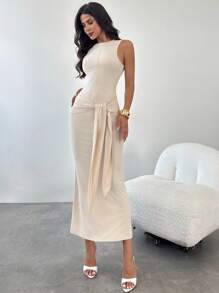 Firerie 女士休闲优雅杏色蕾丝连衣裙/宽松连衣裙/秋季女装/女士秋季服装/返校装/女士返校装/乡村音乐会服装/商务休闲女装/办公室服装/教师服装/复古风格女装/基本款打底裙/女士约会夜服装/商务休闲女装 - 杏色 - 查看 7