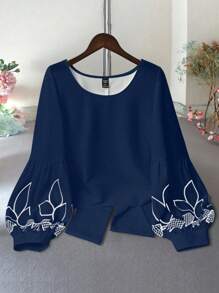 Linhara Women's Elegant Minimalist Commuting Vacation Casual Long Sleeve Black White Versatile Shirt, Plus Size, Suitable For Spring, Summer & Autumn Fall Cloth For Women