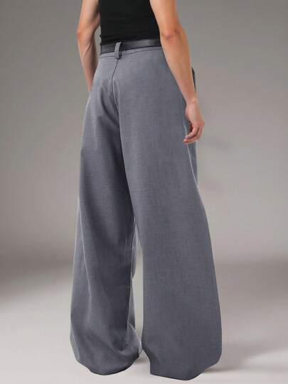 ROMWE Avant Fashion Men Solid Color Side Pocket Loose Casual Cargo Pants