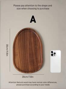1pc Walnut Tray, Multifunctional Asymmetrical Oval Shape Wooden Tray, Dinner Tray,Necklaces,Ring Dish, Key Bowl,Decorative Plate,Jewelry Trays For Women. For Kitchen, Dining Room, Bedroom, Christmas Gifts - Brown - View 16