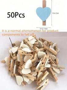 SHEIN 50pcs Clothes Pins Mini Heart- Shaped Wooden Clips DIY Craft Clips Photo Paper Pegs For Photos Cards Paintings Scrapbooking Wedding Valentine's Day Photo Wood Clip Decor Clothespin(White) Back To School Valentine's Day Valentine's Day, Valentines Wedding, Birt