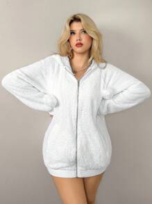 Sweetina 兔耳毛绒球开衫外套，可爱性感甜美，适合居家户外秋季女装