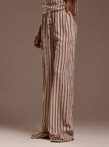 MUSERA Pantalones anchos de pierna ancha con cintura de cordón, solo se ajusta a Ibiza, para vacaciones, playa sexy, romántica, elegante, ocasión, cumpleaños, estilo bohemio