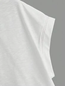 SHEIN Essnce 2 件女式休闲圆领露背蝙蝠袖 T 恤套装，复古风格，适合夏季度假，性感，可爱，Y2K Coconutgirl，波西米亚风，音乐节 - 彩色 - 查看 8