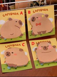 Set de 4 notas adhesivas con forma de topillo de agua, almohadillas de notas con forma de capibara con fuerte adhesivo, diseño de dibujos animados y alto atractivo visual para estudiantes - Multicolor - Ver 13