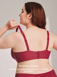 LUVLETTE Plus 圣诞新年梦幻曲线空气红色光滑全包覆基础款显瘦文胸 SizeFreedom