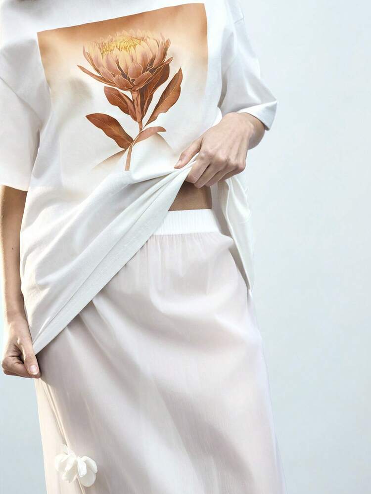 SHEIN Maija Women's Blue Summer Front Bow Bead Decorated Button-Up Fun Stylish Elegant Versatile Casual Simple Shirt For Daily Wear Funny Shirts Festival