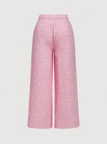SHEIN MOD Conjunto de 2 piezas de top sin mangas y pantalones para uso diario y casual en talla grande, conjunto de mujer color rosa para otoño/invierno - Rosa - Ver 5