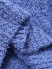 DAZY Suéter casual de cuello redondo de unicolor, versátil, para niña, otoño e invierno