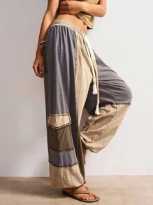 Bohemela Autumn/Winter Boho Casual Knit Patchwork Loose Women's Pants - Multicolor - View 5