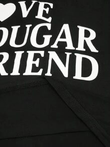 SHEIN Men's Casual Slogan Print Short Sleeve T-Shirt, Summer - Black - View 5