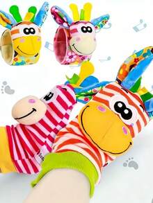 2 Or 4 Pcs Soft Material Wrist Rattle Foot Finder Sensory Stimulation Toys Colorful Halloween Themed Sock Toys Set For Festive Play Fun Rattle Socks Gift Sensory Playtime Activity Novelty Item Holiday Celebration Soft Fabric Entertainment