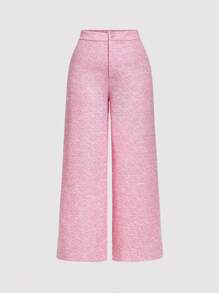 SHEIN MOD Conjunto de 2 piezas de top sin mangas y pantalones para uso diario y casual en talla grande, conjunto de mujer color rosa para otoño/invierno - Rosa - Ver 4