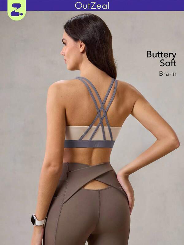 OutZeal Women Quick-Dry Sweat Wicking Removable Pads Adjustable Straps Sports Bra Gym Top Yoga Workout
