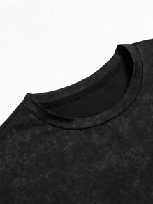 Sport MetroGents 男士骷髅印花圆领短袖运动T恤 - 黑色 - 查看 4